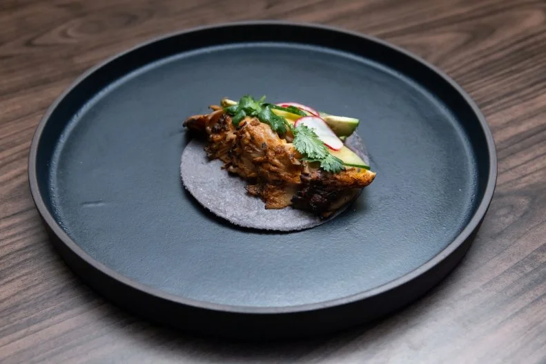 Chef Claudette Zepeda's round 1 dish with ingredients: Pineapple and Chipotle, as seen on Bobby's Triple Threat,  Season 1