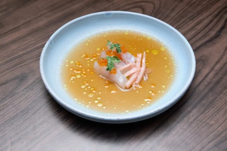 Chef Claudette Zepeda's round 1 dish with ingredients: Pineapple and Chipotle, as seen on Bobby's Triple Threat,  Season 1