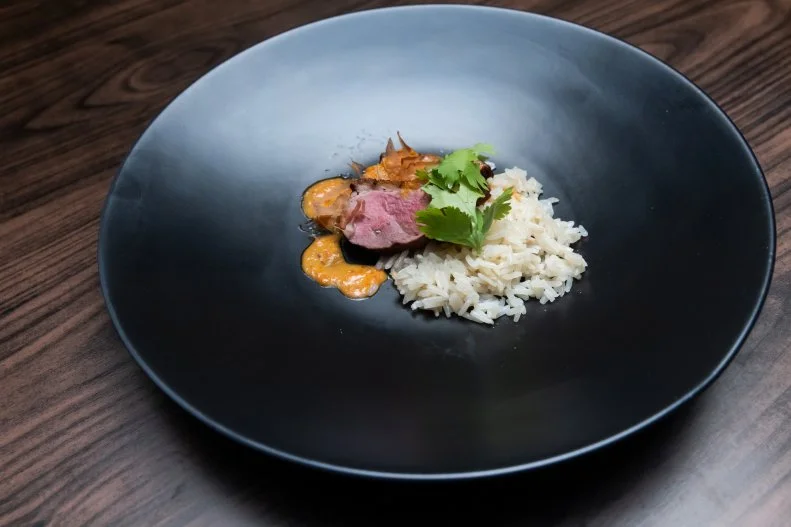 Chef Claudette Zepeda's round 2 dish with Whole Duck and Oranges, as seen on Bobby's Triple Threat,  Season 1