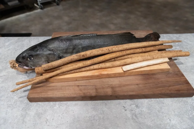 black cod and burdock root from Bobby's Triple Threat