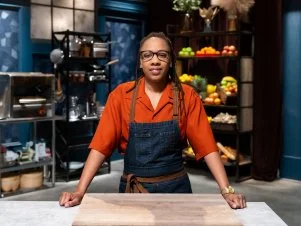Chef Ashleigh Shanti, as seen on Bobby's Triple Threat, Season 3.