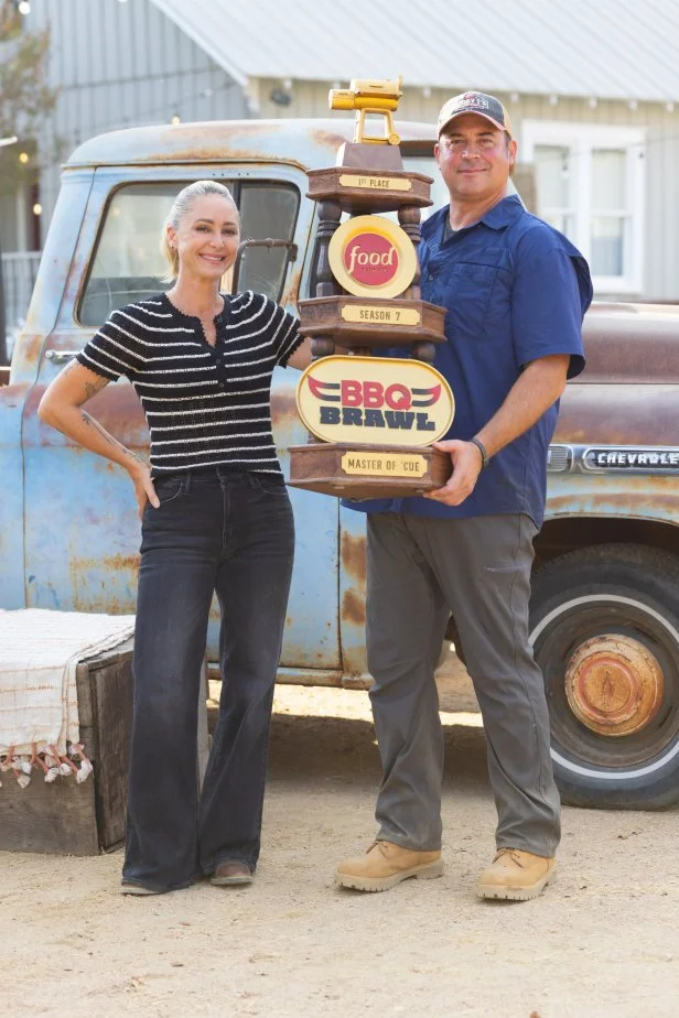 BBQ Brawl Season 7 Master of Cue Chef Bob Trudnak, and Team Captain Brooke Williamson, as seen on BBQ Brawl, Season 7