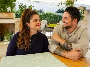 Hosts Chef Alex Guarnaschelli and Chef Gabriele Bertaccini, as seen on Ciao House, Season 2.