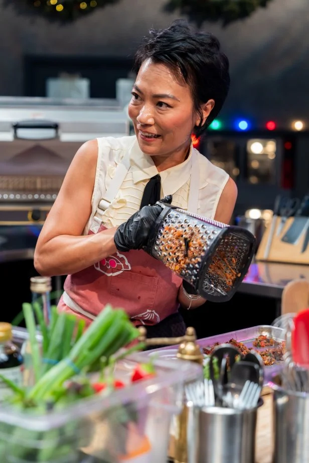 Contestant Shirley Chung during the first round, as seen on Tournament of Champions Holiday, Season 1.