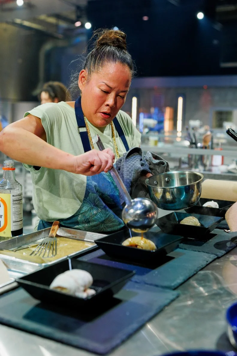 Contestant Lee Anne Wong, cooking process, as seen on 24 in 24: Last Chef Standing, Season 3.