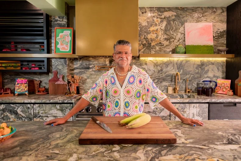 Rick blew out the existing kitchen to create a bigger, more chef-friendly space.