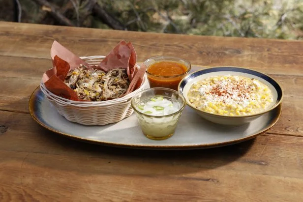 Team Esaul and Grecia Final Burn_COURSE 2_DUCK CARNITAS_ESQUITES_SALSA ROJA_as seen on Pitmasters, Season 1.