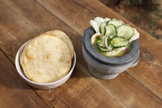 Team Esaul and Grecia Final Burn_COURSE 3_SMOKED SHRIMP AGUACHILE_as seen on Pitmasters, Season 1.