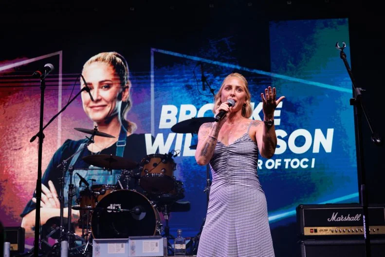Brooke Williamson on stage at the South Beach Wine and Food Festival