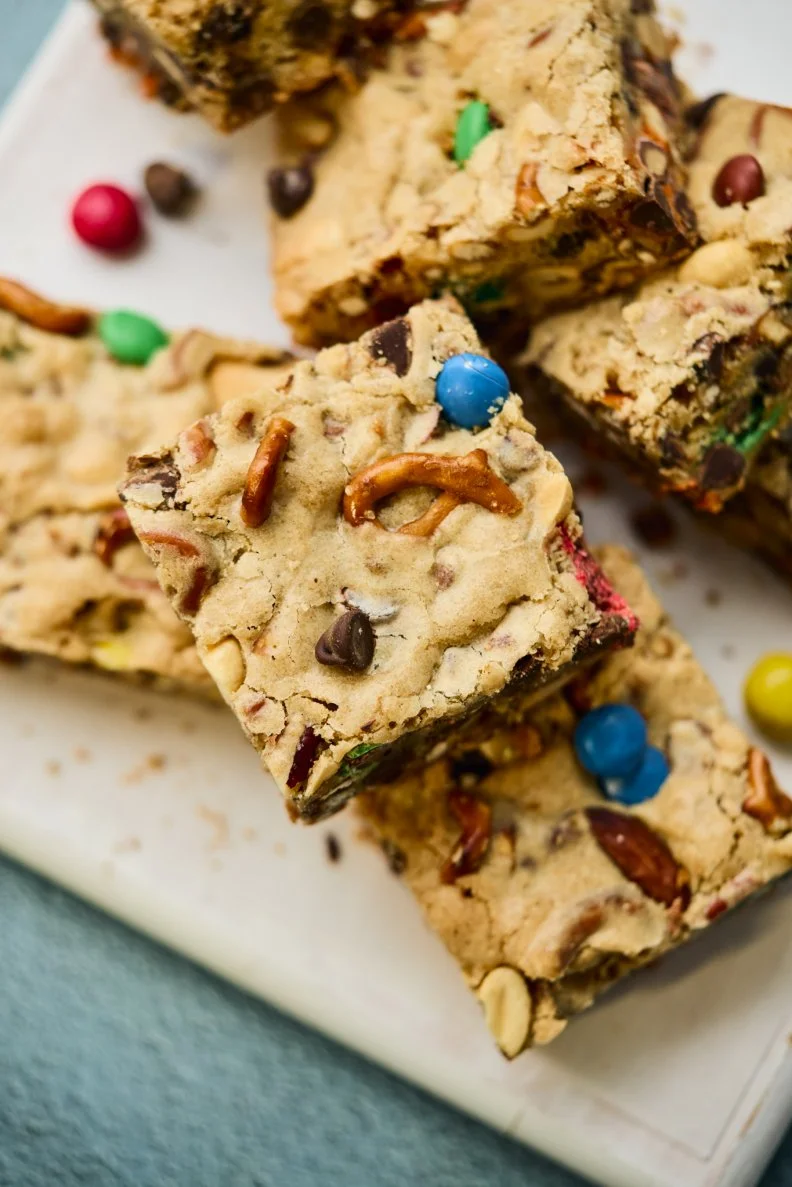 A plate of Kitchen Sink Blondies made by Kardea Brown, author of Make Do With What You Have