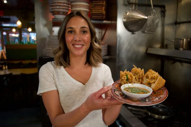 Owner/Chef Leah with Pad Cakes from Pig and Khao.
