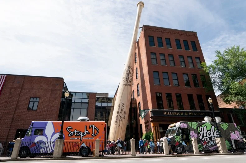 Stuph'd and Hele Rolls parked outside the Louisville Slugger Museum