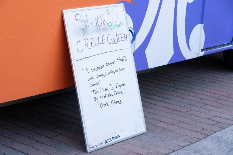 the menu board featuring Stuph'd's final dish of Season 19