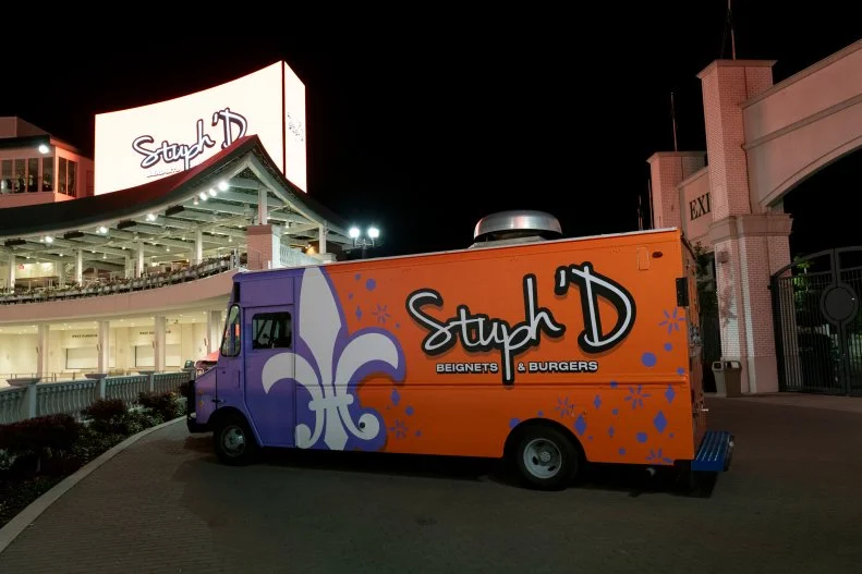 Stuph'd food truck parked inside Churchill Downs on Season 19 of GFTR