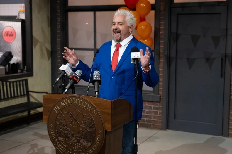 Mayor Guy Fieri kicking off the inaugural season of Flavortown Food Fight