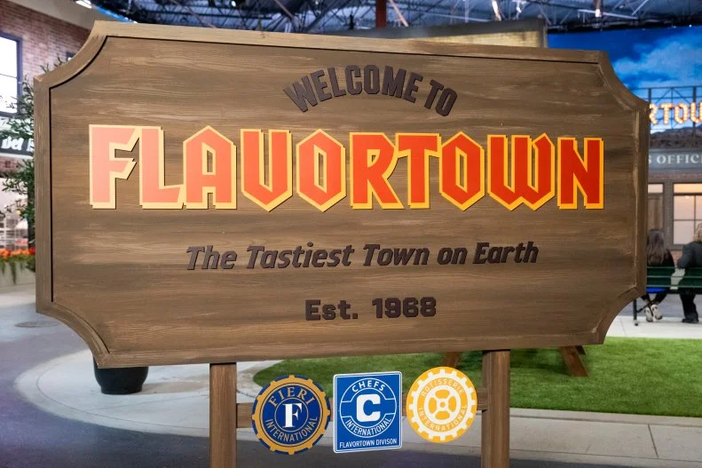 Flavortown signage on the set of Flavortown Food Fight