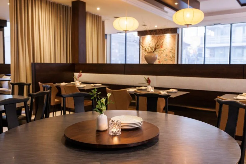 Medium shot of resturant table and table arrangement after new design