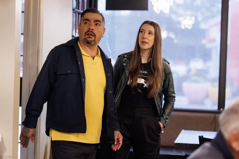 Hosts Aaron Sanchez and Jenn Agg, as seen on Restaurant Impossible: Last Call, Season 1