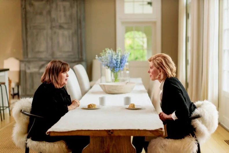 Ina Garten, Christine Baranski and Maple-Oatmeal Scones, as seen on Be My Guest with Ina Garten, Season 7