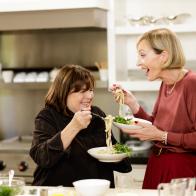 Ina Garten, Allison Janney and Pasta with Pecorino and Pepper, as seen on Be My Guest with Ina Garten, Season 8