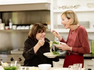 Ina Garten, Allison Janney and Pasta with Pecorino and Pepper, as seen on Be My Guest with Ina Garten, Season 8