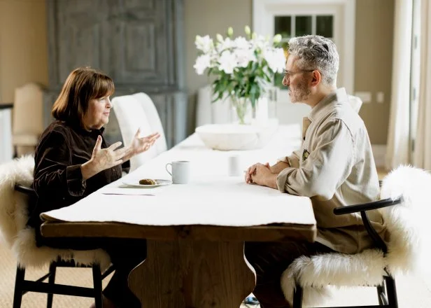 Food Network host Ina Garten talks to guest Michael Barbaro