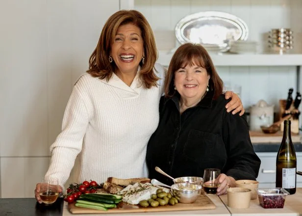 Ina Garten, Hoda Kotb and Easy Mezze Board and Marinated Herbed Feta, as seen on Be My Guest with Ina Garten, Season 8