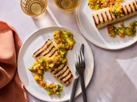 Grilled Mahi Mahi with Tomatillo and Mango Salsa