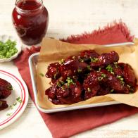 Rashad Jones' Blueberry Moonshine Barbecue Wings for FN's Hot List. 