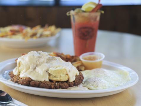 Chicken Fried Steak with Country Gravy and Buttermilk Biscuits