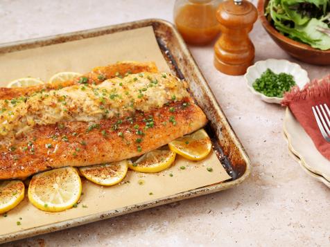 Crab-Stuffed Salmon with Honey-Lemon Glaze
