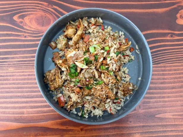 Pulled BBQ Chicken with Dirty Rice from Epicured