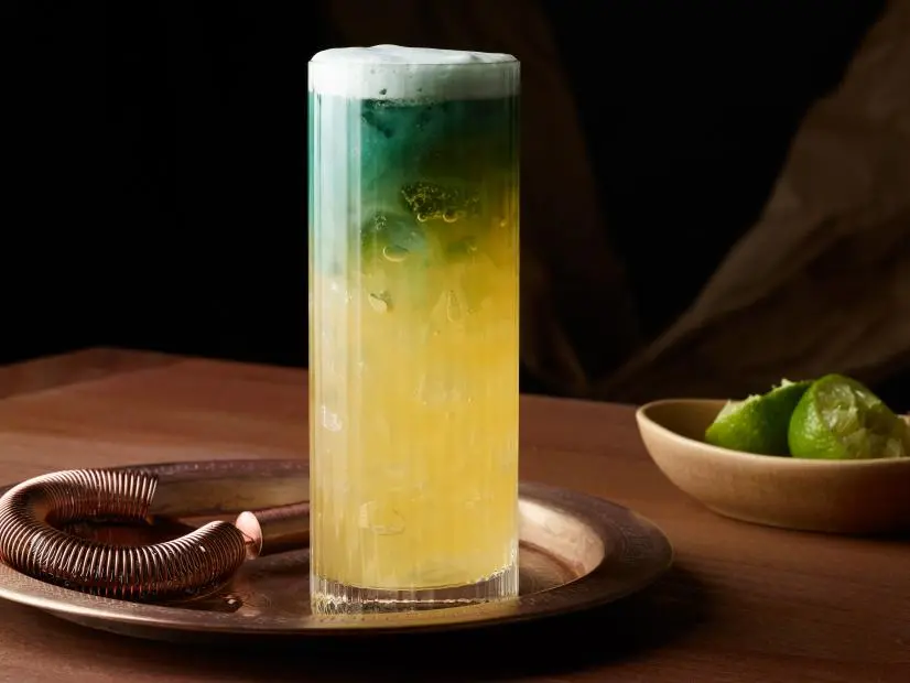 Ginn Choe's Blue and Gold Cocktail