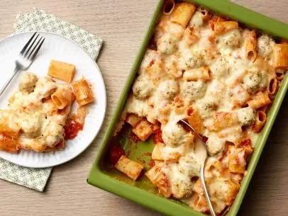 Katie Lee Biegel's Chicken Meatball Casserole for the A Kid-Friendly Feast episode of The Kitchen, as seen on Food Network.