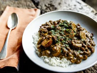 Close-up of Ma's Red Beans, as seen on Be My Guest with Ina Garten, Season 8