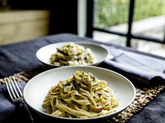 Close-up of Pasta with Pecorino and Pepper, as seen on Be My Guest with Ina Garten, Season 8