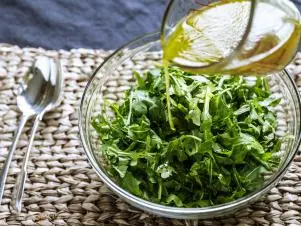 Close-up of Lemon Vinaigrette, as seen on Be My Guest with Ina Garten, Season 8