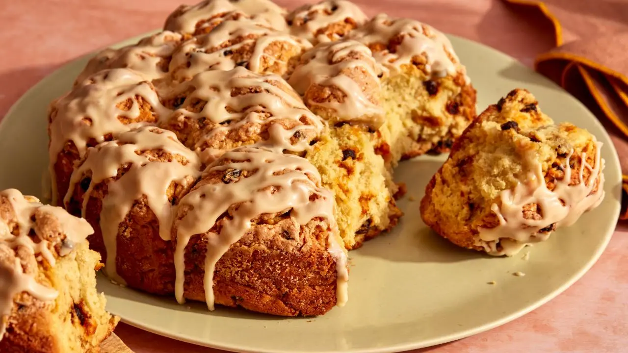 Pull-Apart Soda Bread with Irish Cream Glaze