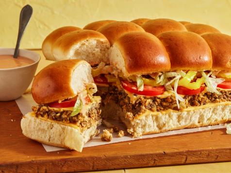 Pull-Apart Vegetarian Chopped Cheese Sliders