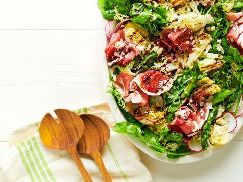 Arugula Salad with Asparagus, Artichokes and Speck
