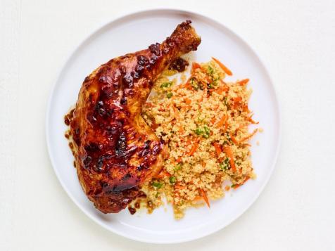 Date-Glazed Chicken Legs with Couscous
