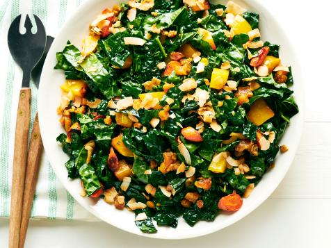 Kale, Beet and Carrot Salad with Warm Ginger-Curry Vinaigrette