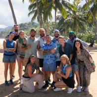 Castaways posed on the beach, as seen on Chopped Castaways: Season 1.