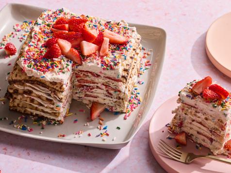 Strawberry Cheesecake Matzah Ice Box Cake