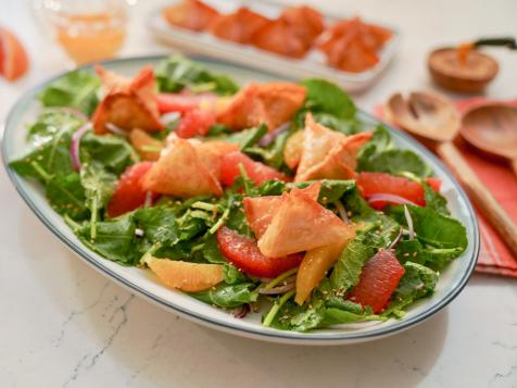 Citrus and Greens Salad with Wonton Croutons