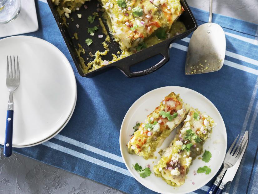 Miss Kardea Brown's Green Chicken Enchiladas, as seen on the Food Networks, Delicious Miss Brown, Season 6.