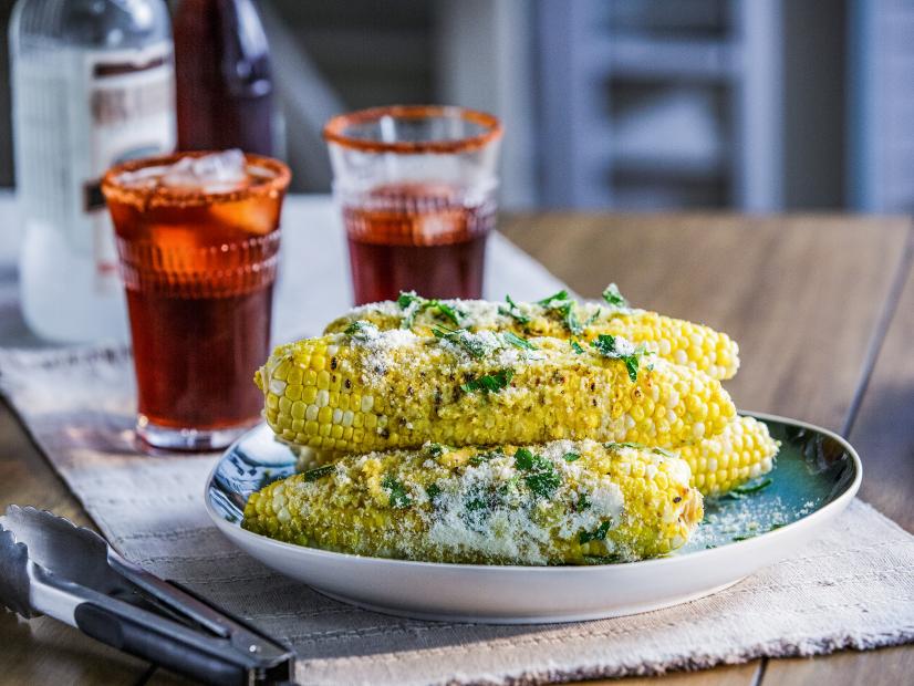 Trisha's Loaded Garlic Parmesan Grilled Corn and Spice Coffee Cocktail, as seen on Trisha’s Southern Kitchen, Season 17.
