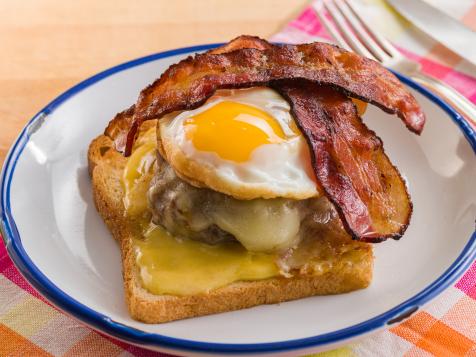 Open-Faced Brunch Burger with Bacon and Aioli