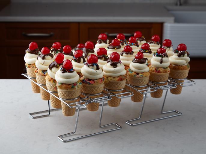 Confetti Ice Cream Sundae Cupcakes Recipe Ana Calderone Food Network