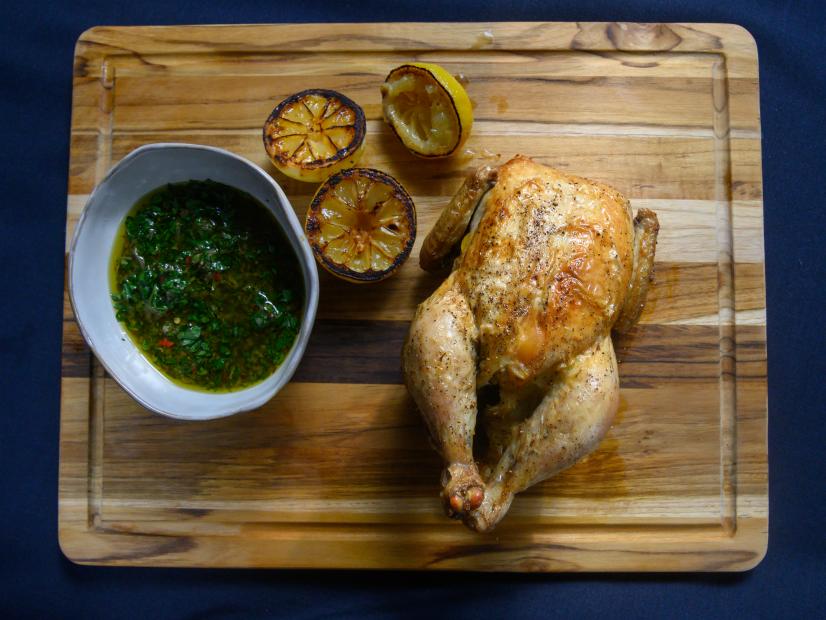 Host Rachael Ray's whole roasted chicken, as seen on Food Network.